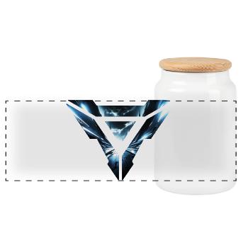 Design triangulaire futuriste du cyberroyaume - Boîte à biscuits avec couvercle en bois - blanc - Devant