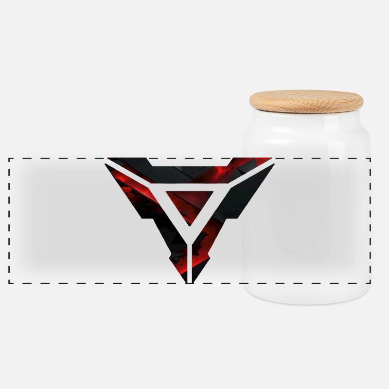 Futuristisches geometrisches Burst-Design - Panorama Keksdose mit Holzdeckel - Weiß