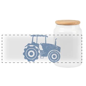 Silhouette de tracteur Farmer Grunge Design - Boîte à biscuits avec couvercle en bois - blanc - Devant
