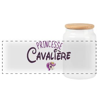 Princesse Cavalière Equitation Cheval - Boîte à biscuits avec couvercle en bois - blanc - Devant