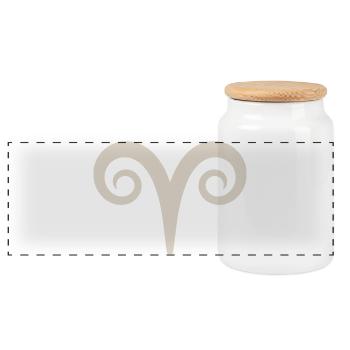 Aries Zodiac Symbol Aries Horoscope Aries - Panoramic Cookie Jar with Wooden Lid - white - Front