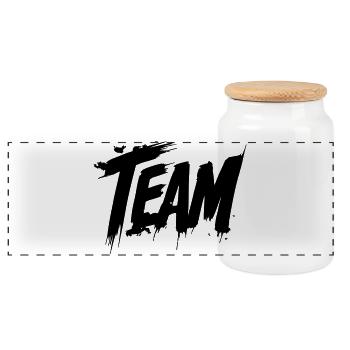 Groupe d’équipe - Boîte à biscuits avec couvercle en bois - blanc - Devant