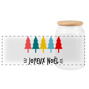 WEIHNACHTEN. FROHE WEIHNACHTEN. FROHE WEIHNACHTEN. NEUJAHRSTAG - Panorama Keksdose mit Holzdeckel - Weiß - Vorne