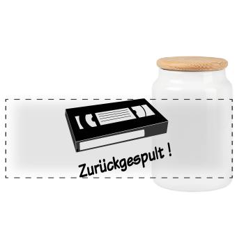 Zurueckgespult - Panorama Keksdose mit Holzdeckel - Weiß - Vorne