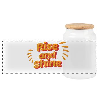 Rise and Shine : T-shirt Side Quest - Boîte à biscuits avec couvercle en bois - blanc - Devant