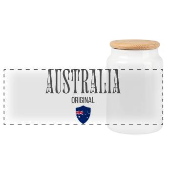 Originaire d’Australie, né en Australie - Boîte à biscuits avec couvercle en bois - blanc - Devant