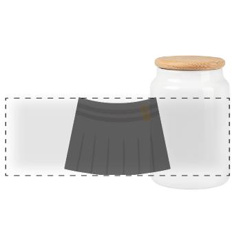 Grey Pleated Skirt with Buckle Accents - Panoramic Cookie Jar with Wooden Lid - white - Front