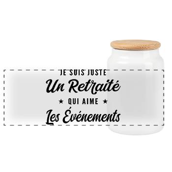 Retraité Festif Humour Cadeau Retraite - Boîte à biscuits avec couvercle en bois - blanc - Devant