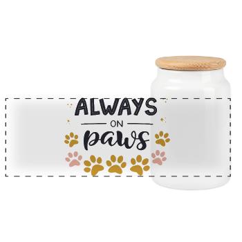 Toujours sur les pattes - Boîte à biscuits avec couvercle en bois - blanc - Devant