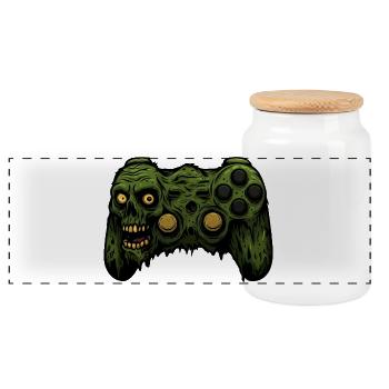Zombie Controller T-shirt grunge - Boîte à biscuits avec couvercle en bois - blanc - Devant
