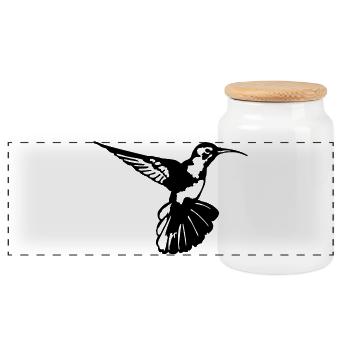 Kolibri - Panorama Keksdose mit Holzdeckel - Weiß - Vorne