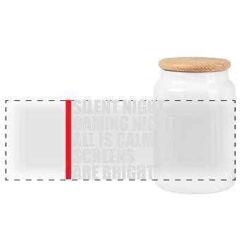 Nuit silencieuse Nuit de jeu Tous les écrans calmes Lumineux - Boîte à biscuits avec couvercle en bois - blanc - Devant