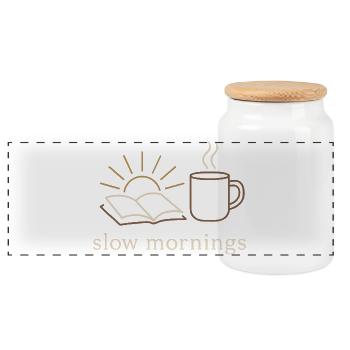 Cabincore Saison hivernale douillette pour prendre soin de soi - Boîte à biscuits avec couvercle en bois - blanc - Devant