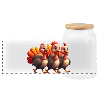 Thanksgiving Truthahn Baby - Panorama Keksdose mit Holzdeckel - Weiß - Vorne