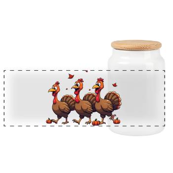 Thanksgiving Truthahn Baby - Panorama Keksdose mit Holzdeckel - Weiß - Vorne