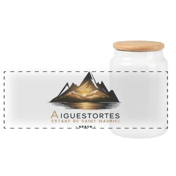 Cadeau Aigüestortes Estanys Sant Maurici Pyrénées - Boîte à biscuits avec couvercle en bois - blanc - Devant