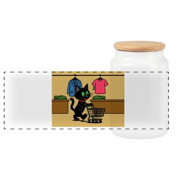 Shopping Meeko - Boîte à biscuits avec couvercle en bois - blanc - Devant