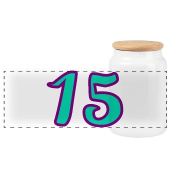 15. 15 YEARS. 15th ANNIVERSARY. 15 YEAR ANNIVERSARY. - Panoramic Cookie Jar with Wooden Lid - white - Front