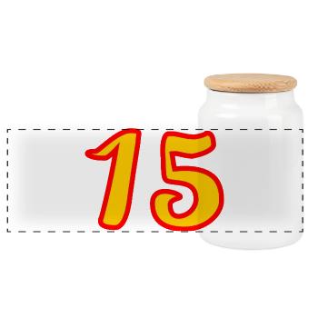 15. 15 YEARS. 15th ANNIVERSARY. 15 YEAR ANNIVERSARY. - Panoramic Cookie Jar with Wooden Lid - white - Front