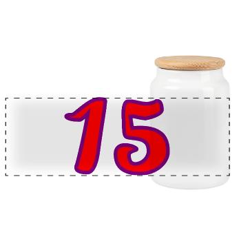15 ANS. 15. 15 ANS. 15e ANNIVERSAIRE. ANNIVERSAIRE - Boîte à biscuits avec couvercle en bois - blanc - Devant