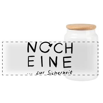 Another... to be on the safe side - Panoramic Cookie Jar with Wooden Lid - white - Front
