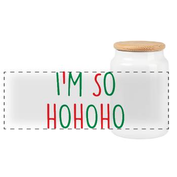 Christmas Christmas - Panoramic Cookie Jar with Wooden Lid - white - Front