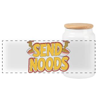 Ramen Send Noods Loves Japanese Food Ramen Chef - Panorama Keksdose mit Holzdeckel - Weiß - Vorne
