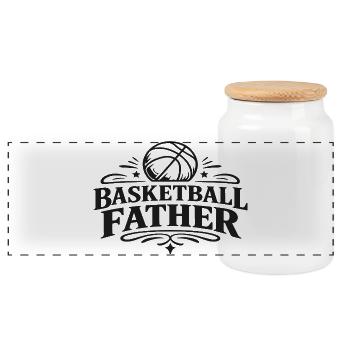 Basketball Father Rétro Sports Design - Boîte à biscuits avec couvercle en bois - blanc - Devant