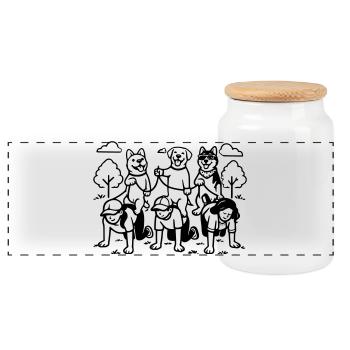 Règles pour chiens de l’édition Dog Dog - Boîte à biscuits avec couvercle en bois - blanc - Devant