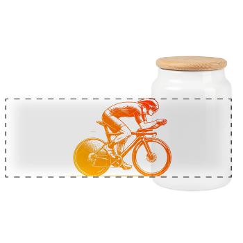 Style vélo de route pour toutes les occasions - Boîte à biscuits avec couvercle en bois - blanc - Devant