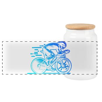 Ich liebe Roadbike cooles Motiv für Rennrad - Panorama Keksdose mit Holzdeckel - Weiß - Vorne