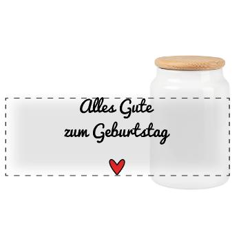Alles Gute zum Geburtstag. Autriche. ANNIVERSAIRE. - Boîte à biscuits avec couvercle en bois - blanc - Devant