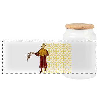Amor - Boîte à biscuits avec couvercle en bois - blanc - Devant