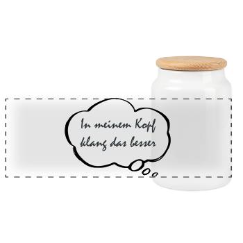 It sounded better in my head - Panoramic Cookie Jar with Wooden Lid - white - Front