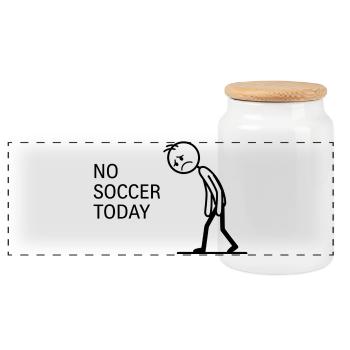Pas de football aujourd’hui - Drôle de Triste Stickman - Boîte à biscuits avec couvercle en bois - blanc - Devant