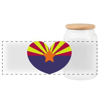 Arizona-Herzflagge - Panorama Keksdose mit Holzdeckel - Weiß - Vorne