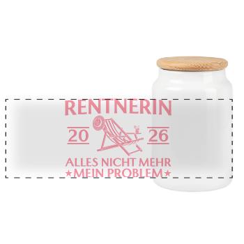 Retraité 2026 - Adieu drôle de collègue - Boîte à biscuits avec couvercle en bois - blanc - Devant