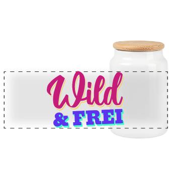 Wild & Frei - Panorama Keksdose mit Holzdeckel - Weiß - Vorne