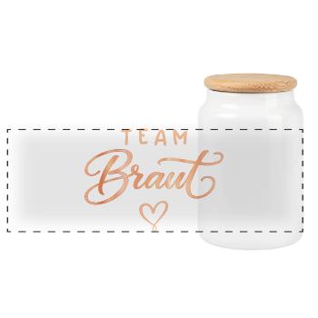 Bachelor Party Women's T-Shirt Bachelor Team Bride - Panoramic Cookie Jar with Wooden Lid - white - Front