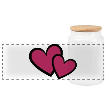 Cœur de la Saint-Valentin cadeau de la Saint-Valentin - Boîte à biscuits avec couvercle en bois - blanc - Devant