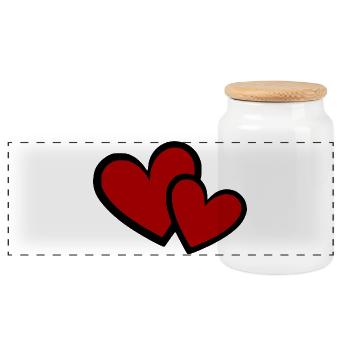 Valentinstag Herz rot Valentinstag Geschenk Valen - Panorama Keksdose mit Holzdeckel - Weiß - Vorne