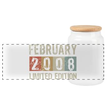 Édition limitée cadeau d’anniversaire de février 2008 - Boîte à biscuits avec couvercle en bois - blanc - Devant