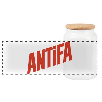 Antifa - Antifascist Merch - Panoramic Cookie Jar with Wooden Lid - white - Front