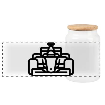 voiture de course - Boîte à biscuits avec couvercle en bois - blanc - Devant