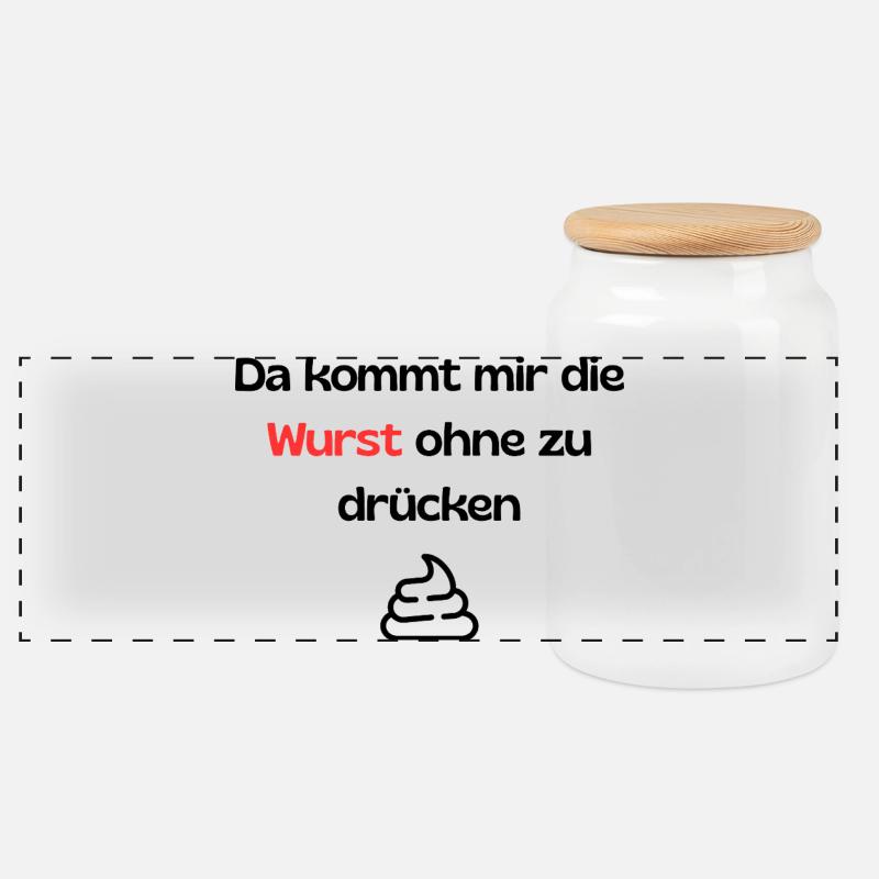Witziger Spruch - Panorama Keksdose mit Holzdeckel - Weiß