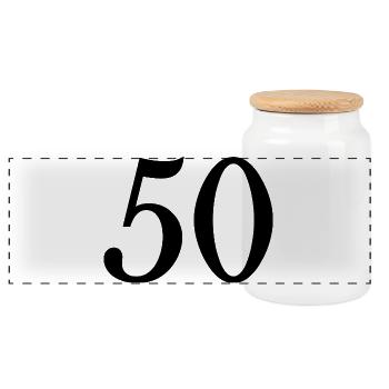 50. 50 ANS. 50e ANNIVERSAIRE. ANNIVERSAIRE 50 ANS. - Boîte à biscuits avec couvercle en bois - blanc - Devant