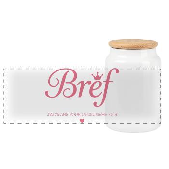 ANYWAYBref I'm 25 years old for the second time Humor - Panoramic Cookie Jar with Wooden Lid - white - Front