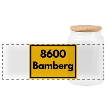 ANCIEN CODE POSTAL RETRO 8600 BAMBERG FRANKEN - Boîte à biscuits avec couvercle en bois - blanc - Devant