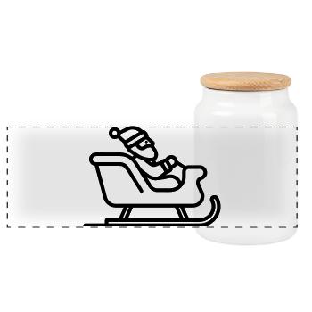 traîneau du Père Noël - Boîte à biscuits avec couvercle en bois - blanc - Devant