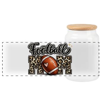 Leopard-Fußball-Muttertags-Trikot - Panorama Keksdose mit Holzdeckel - Weiß - Vorne